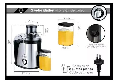 Extractor De Jugos Exprimidor De Frutas Y Verduras