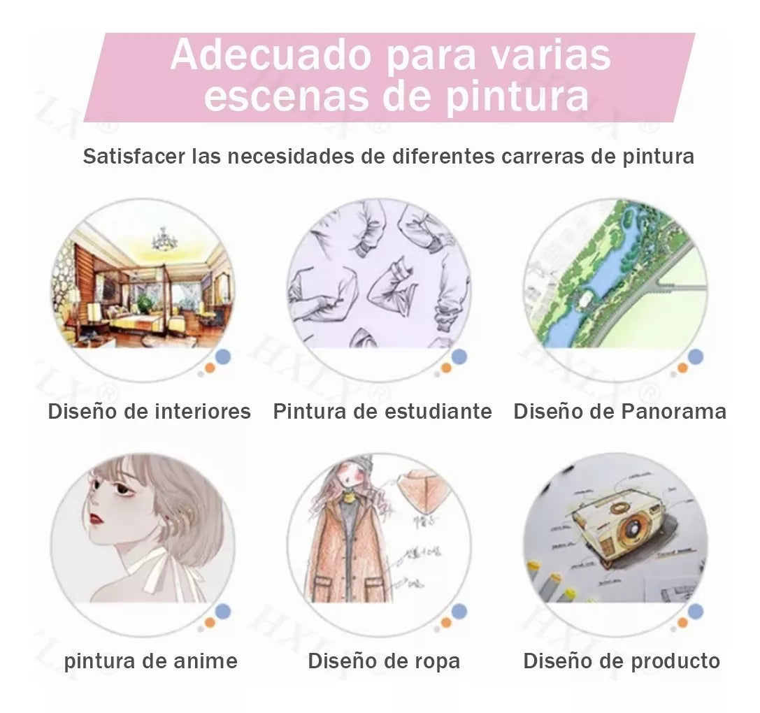 Set De Arte y Dibujo Crayones, Lápices, Plumones, Acuarelas 208 Piezas Y Maleta Para Niños y Niñas