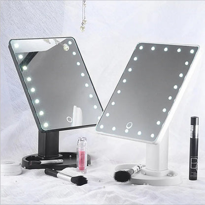 Espejo LED Para Maquillaje Mujer Rota 360° Gran Tamaño Color Negro