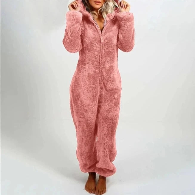 Pijama Enterito Polar Mujer Tedy Invierno Otoño Osito Varios Colores Gris, Rosa, Rosapalo, Café, Negro, Burdeo